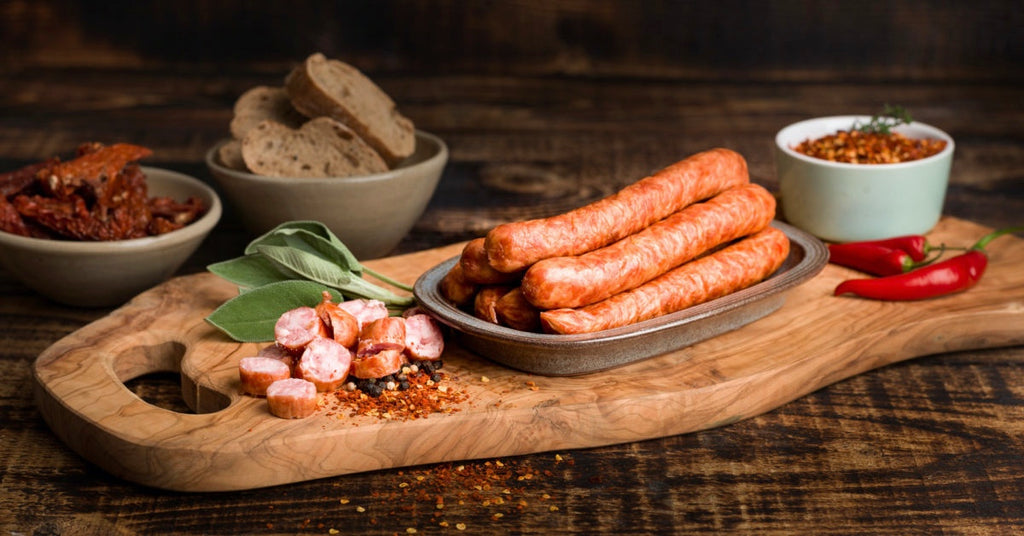 Semi-smoked barbecue sausages